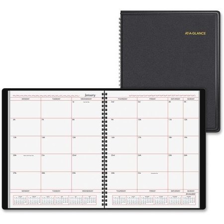 AT-A-GLANCE At A Glance AAG7013005 Business Oriented Monthly Planner; Simulated Leather - Black AAG7013005